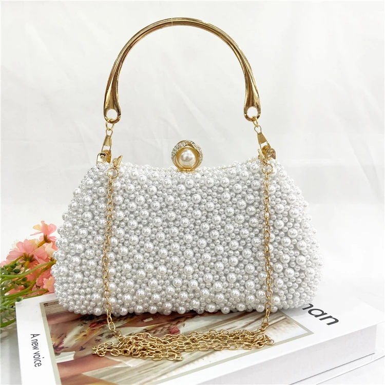 Bolsos De Noche Wedding Hand Pearl Purse Rhinestone Clutch Purses Beaded Party Bags Luxury Women Clutch Bag Evening Bags