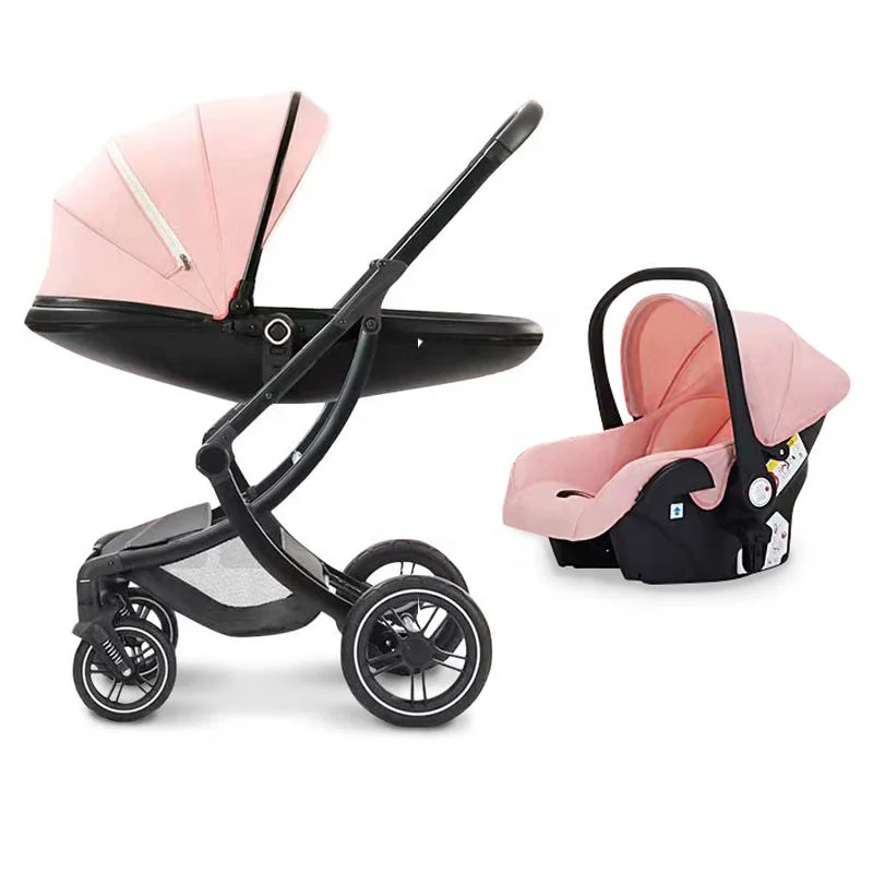 new modal luxury folding 3-in-1 egg shape eggshell push chair baby stroller with adjustable canopy for 0-36 months new born