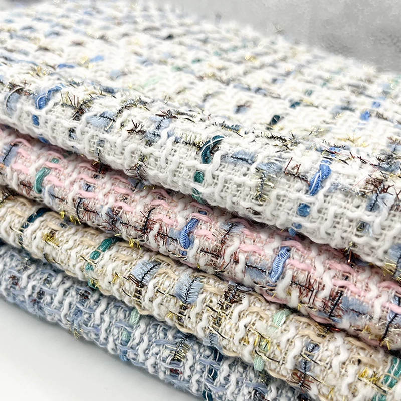 Existing Goods Tweed Cotton Acrylic Tweed Fabric Woollen Tweed Fabric Fabrics for Clothing School