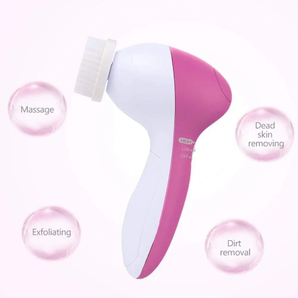 5 in 1 Cleansing Brush Beauty Cleansing Brush Vibrating Blackhead Removal Brush