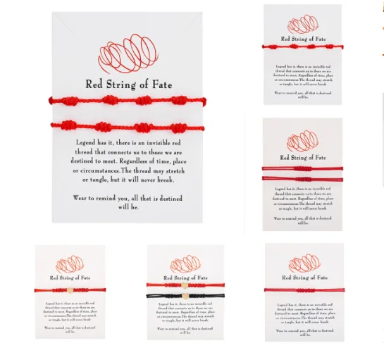 Hand-woven Adjustable Seven-knot Couple Bracelet Lucky Cord Red String Rope knotted Bracelet Heart Friendship bracelets Gift