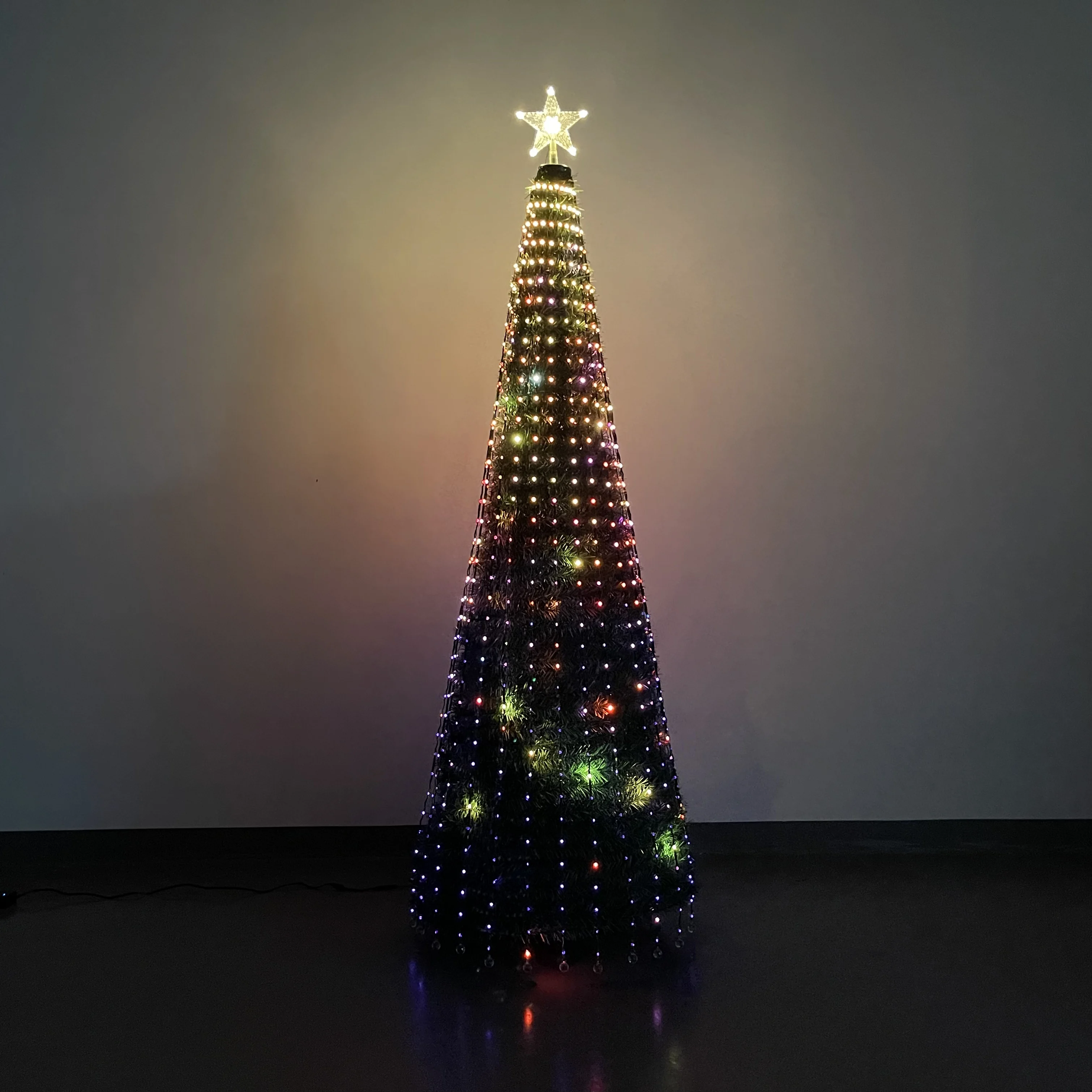 Glow in the dark RGB String Light Xmas Tree LED App Controlled Xmas Trees DIY Pattern Led Programmable Christmas Tree