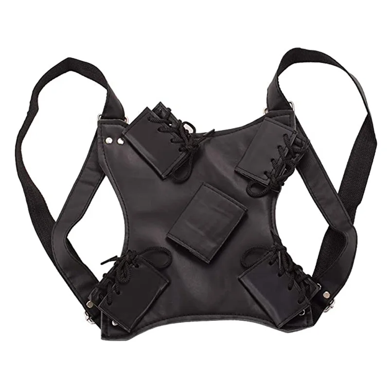 Black Medieval Rapier Cross Lacing Holder Belt Medieval Ninja Slayer Sword Back Cover Leather Sword Shoulder Holster