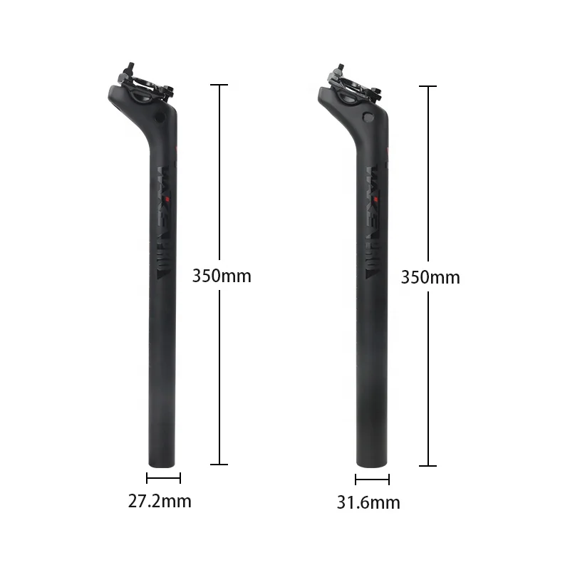 Bicycle T800 Carbon Seatpost 27.2/31.6mm 350mm Bike Seat Post Aluminum Alloy Cycle Seat Post for Wake Mtb Bike