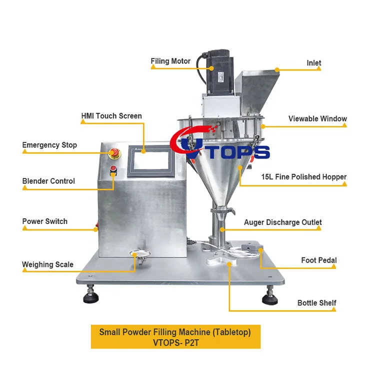 1 - 500g Desktop Dry Powder Weighing Packing Machine Wholesale Dispenser Spiral Screw Small Powder Filling Machine