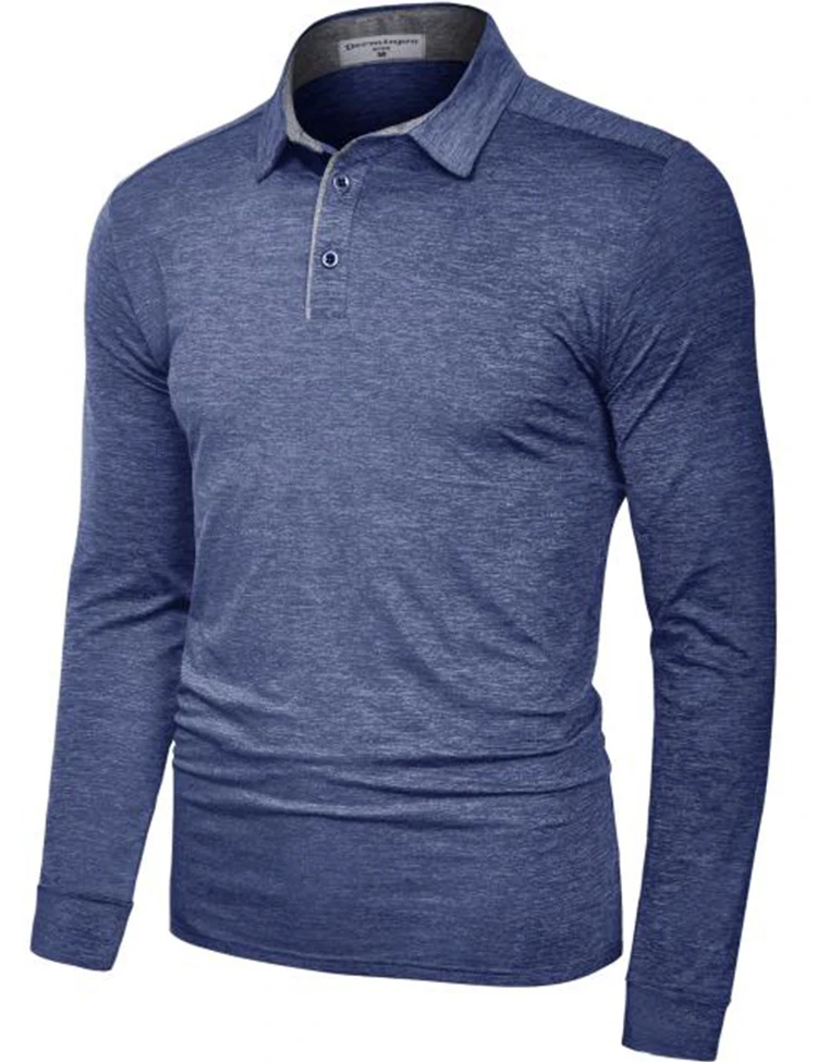 Online Shopping Winter Clothes Outdoor Athletic Men Polo Top Shirt Hot Sale Custom Quick Dry Breathable Anit-wrinkle Long Sleeve