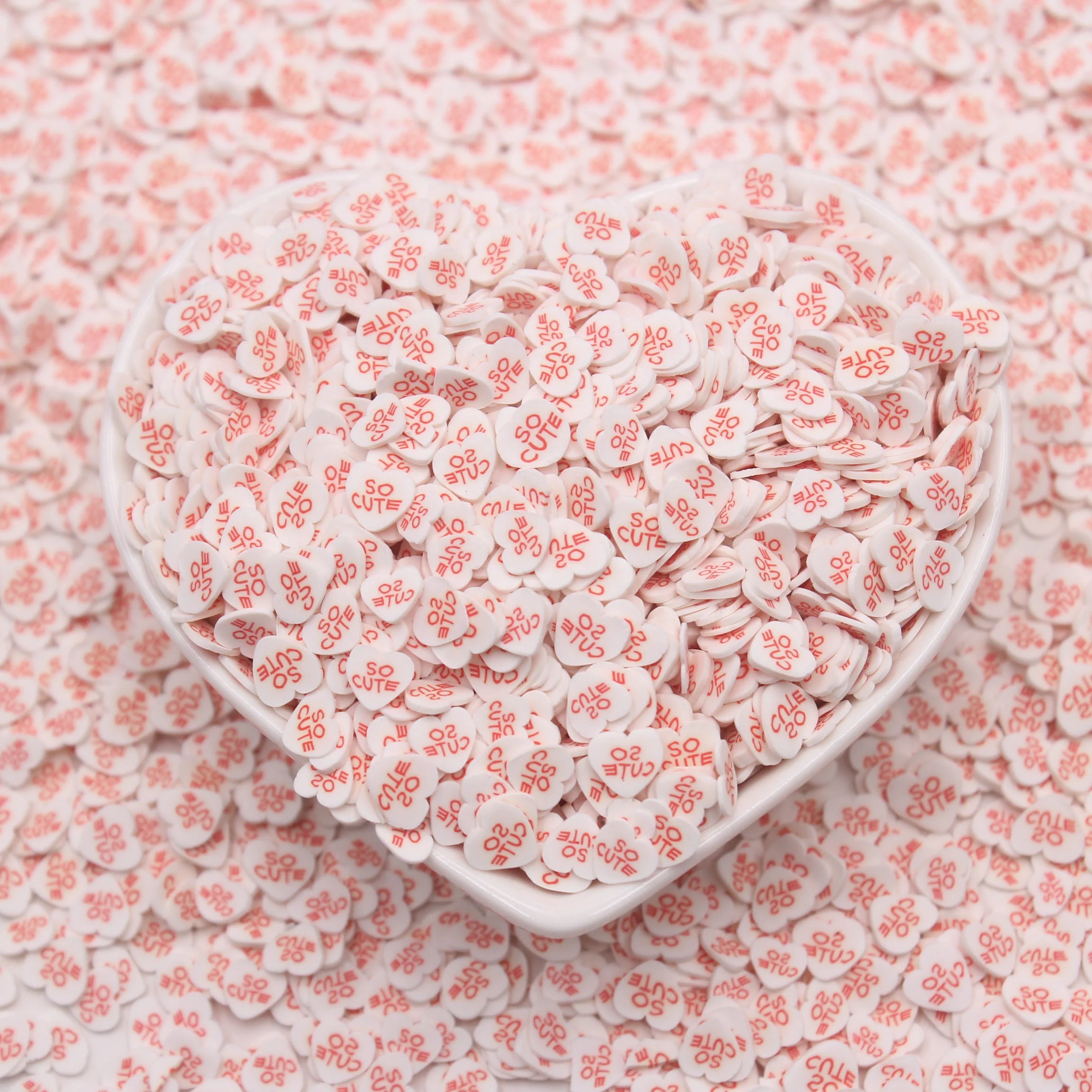 1KG 5mm Valentines Themed Hearts So Cute Polymer Clay Slice Sprinkles Slime Supplies Tumbler Shaker Filler
