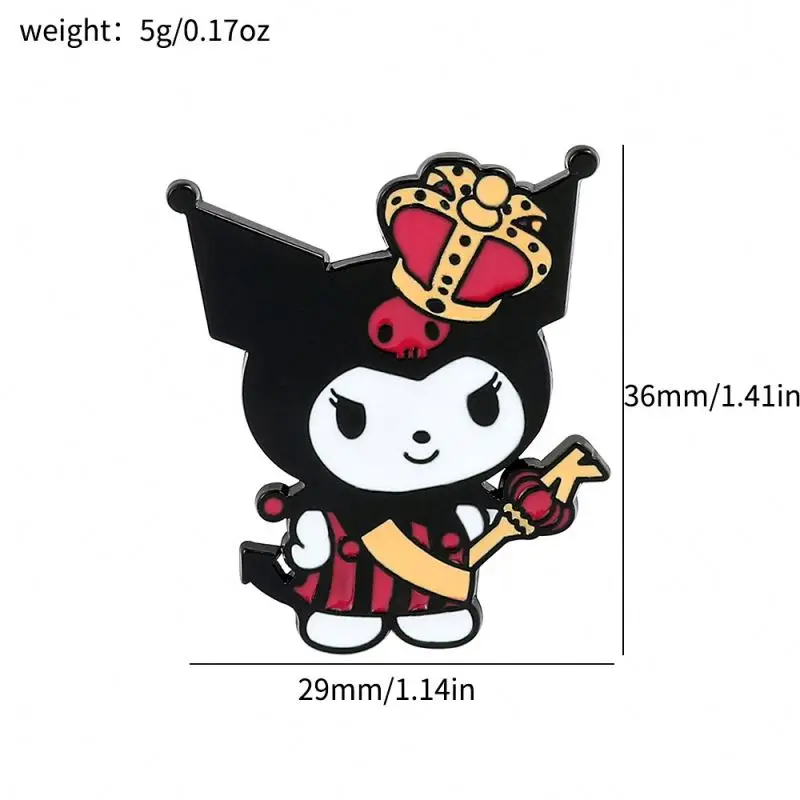 SS 97 Designs Cute Anime Logo Badge Hat Brooch Cartoon Sanrios Kuromi Cinnamoroll Melody Metal Enamel Collar Brooch Pins