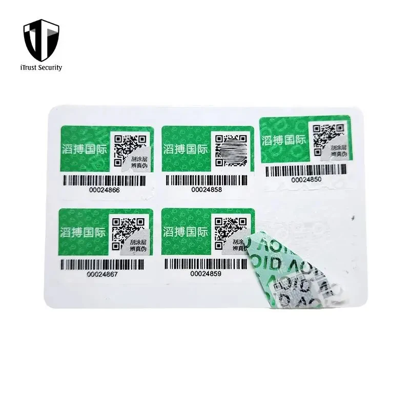 Непревзойденная наклейка с Qr-кодом упаковка логотип Виниловая частная этикетка индивидуальная голографическая наклейки для охранной печати