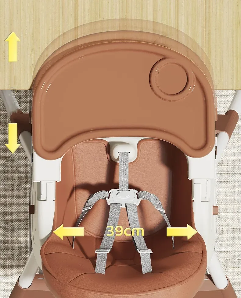 2024 Comfortable Baby High Chairs Feeding Highchair Kids Table Foldable Dining Chair For 0-3 Years Old