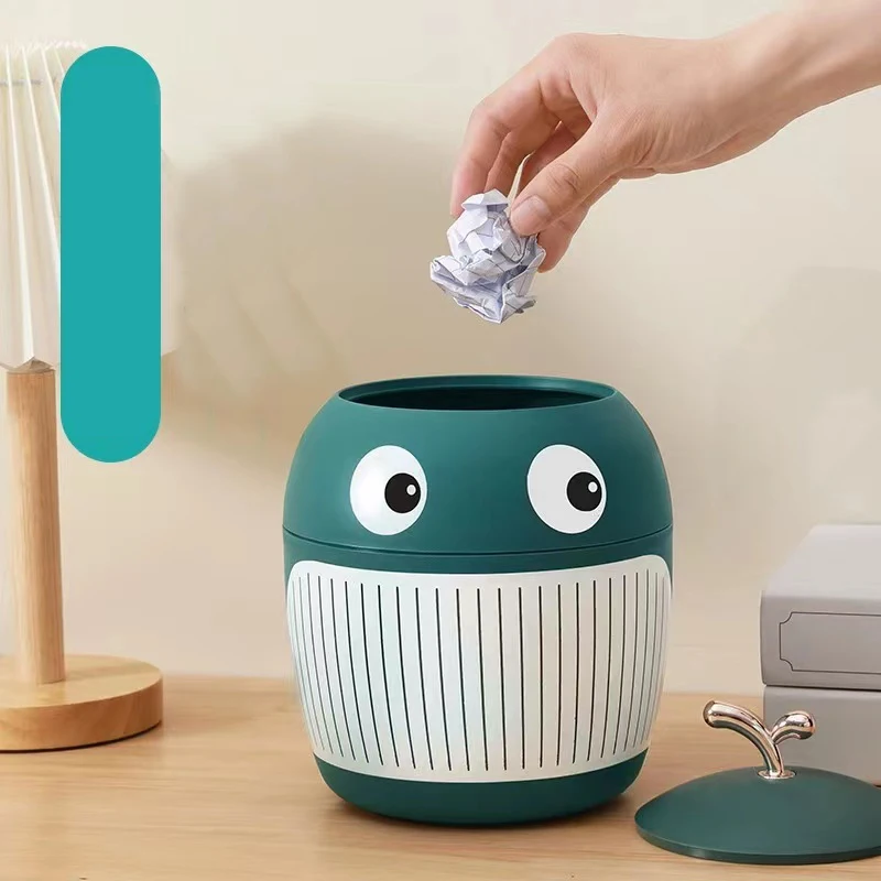 Factory Manufacture Desktop Plastic 3.5L Reusable Recycling Swing Lid Dustbin Trash Can