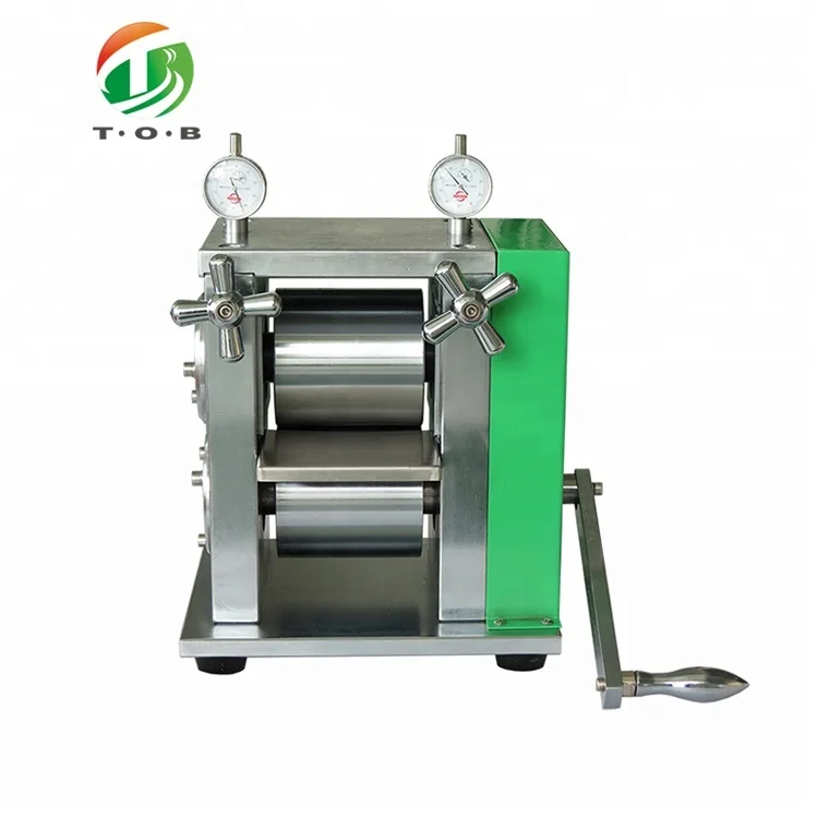 Laboratory Manual Rolling Press Machine with Dual Micrometer For Lithium Battery Electrode Calendering