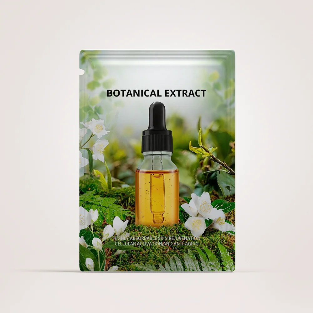 High Quality  Leak Proof Silver Aluminum Foil Cosmetic Packaging Bag three side seal bag for Facial essence