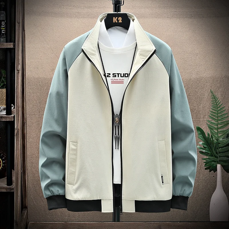 Custom Autumn Latest Design Korean Baggy Stand Up Collar Sport Hiking Jacket Outdoor Windbreaker Jacket For Men