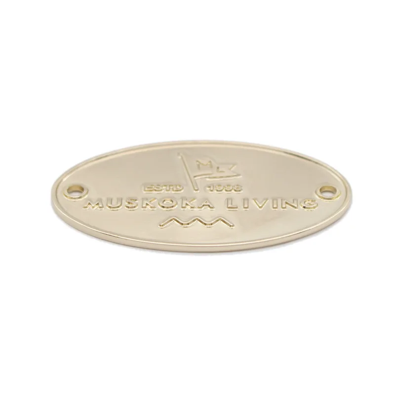 Custom Metal label Accessories Zinc Alloy material metal plate for wood
