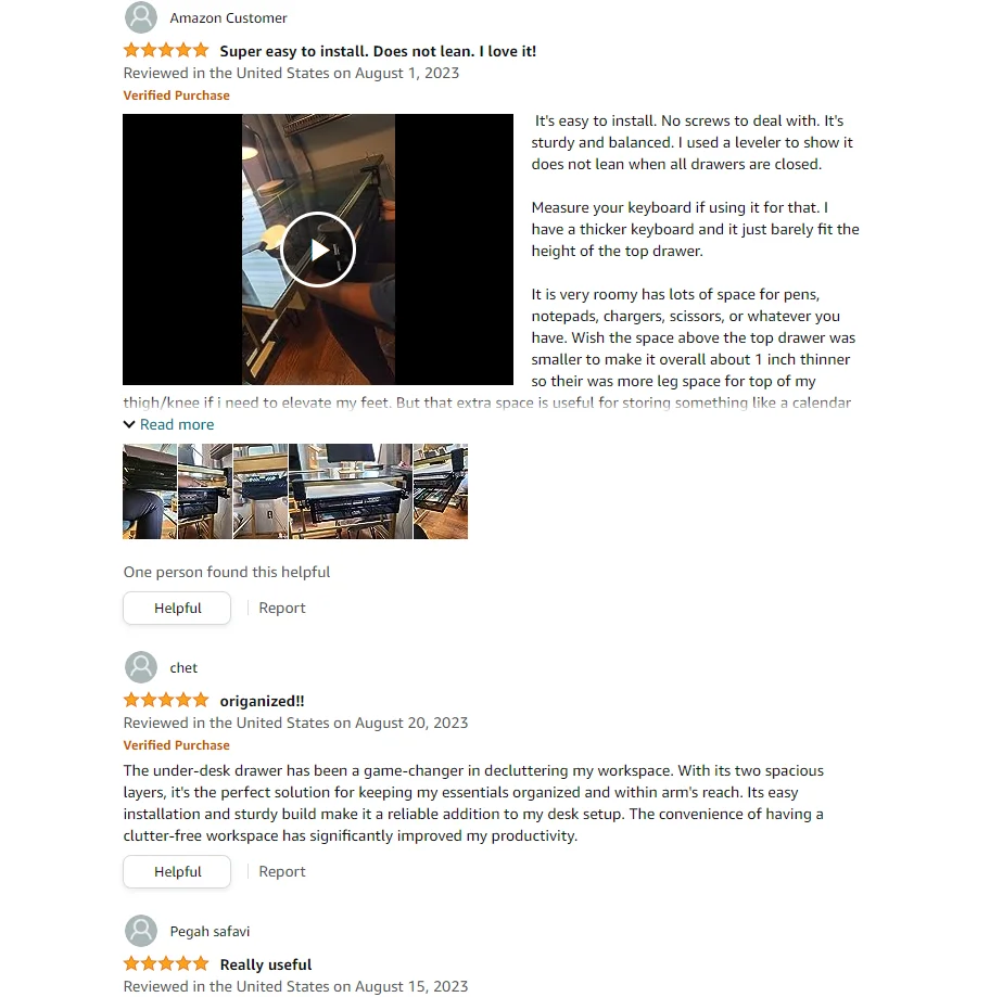 GUDTEKE Mesh Desk Organizer and Clamp-on Swivel Pencil Drawer Desk Hidden Desk Organizer Extra Sturdy C-Clamp Mount System