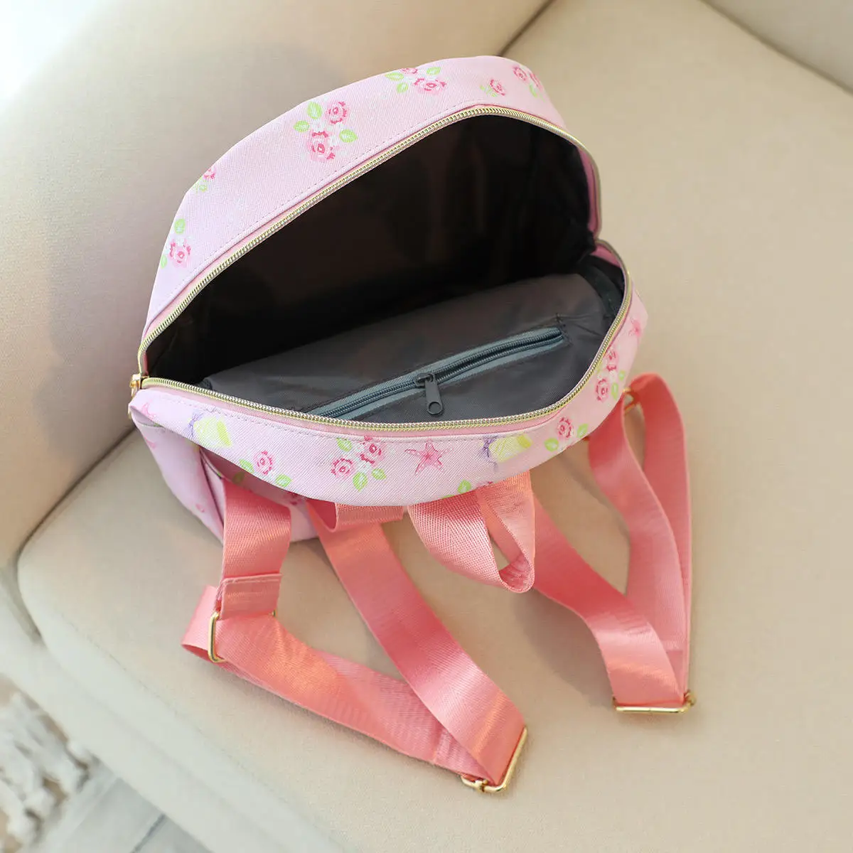 Hot Sale New Products Kids School Bags PU Leather Custom Printed Backpack Kuromi Kitty My Melody Fashion Cartoon Shoulder Bags