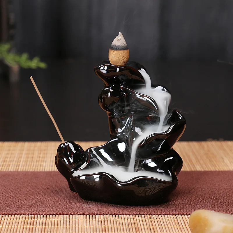 arabian incense burner arabic incense waterfall smoke bruleur encen joss sticks holder porte encens oud stick incense holder