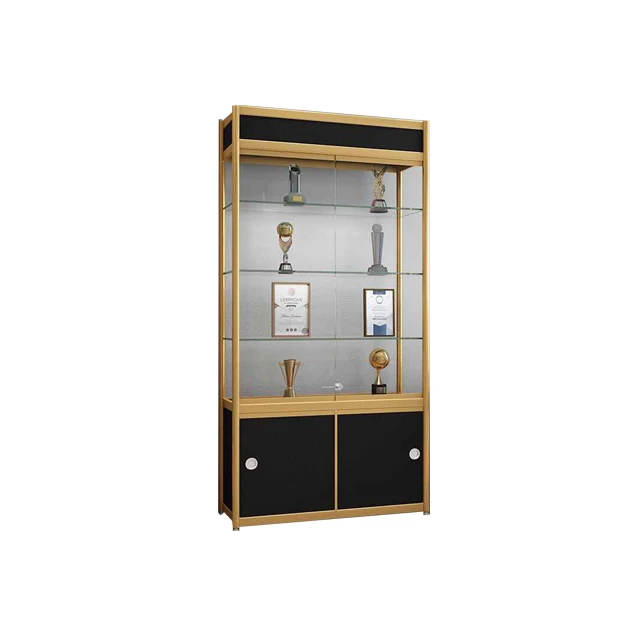 Glass Display Cabinet with Doors Jewelry Showcase Storage Cabinet