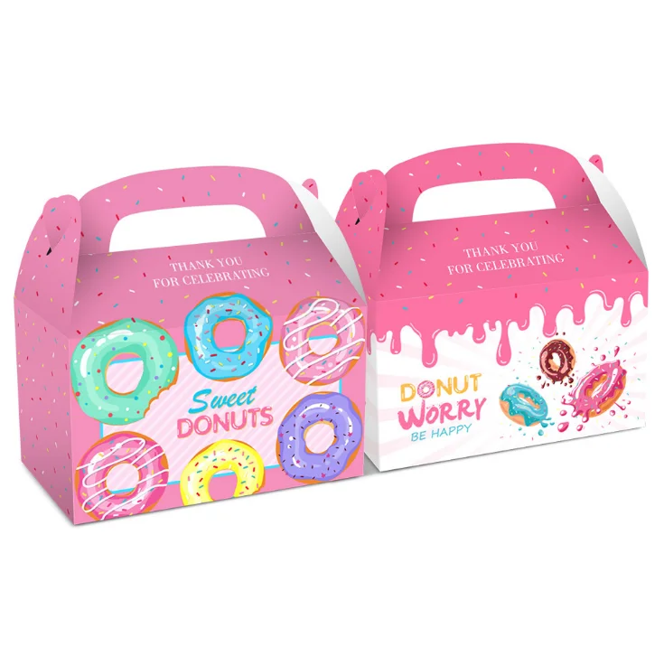 Custom Custom Food Grade Fast Food Take Away,Sweet Food Paper Box For Donuts