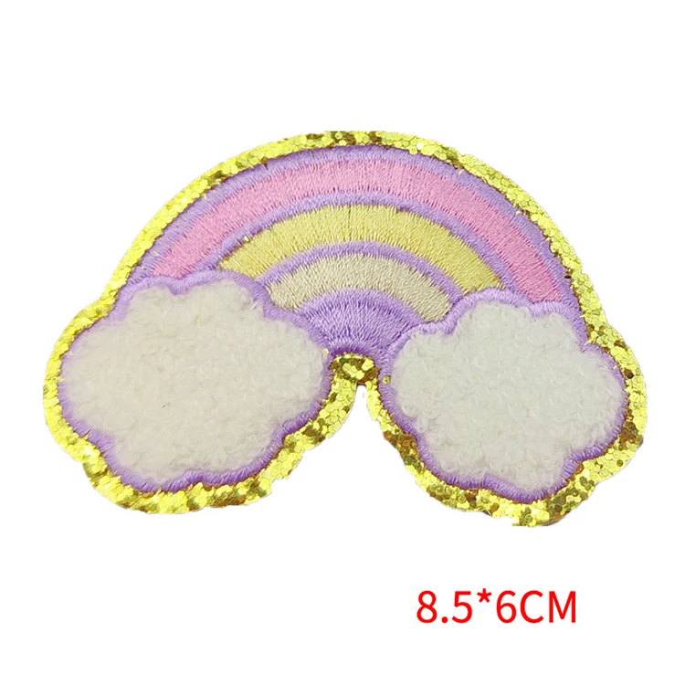 Shenglan Embroidered Patches Cute Rainbow Patch Iron On/Sew On Appliques for Kids Child Patches DIY for Costume Accessories
