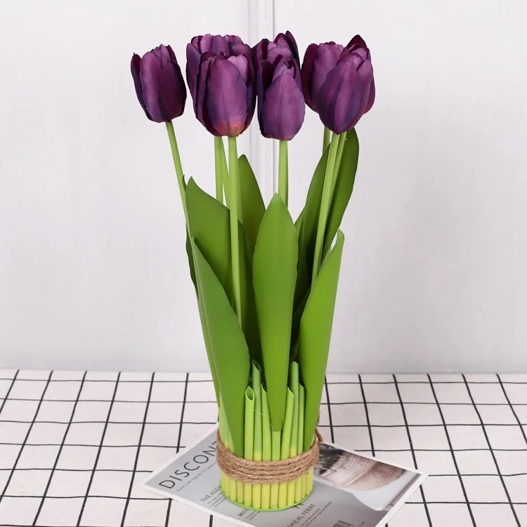 DREA Hot selling lifelike flowers artificial flowers in bulk plastic faux tulip for home wedding decor