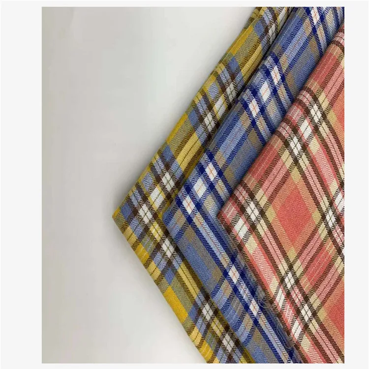 fashion check shirt cotton plaid fabric 100% cotton woven yarn dyed fabric in shirting