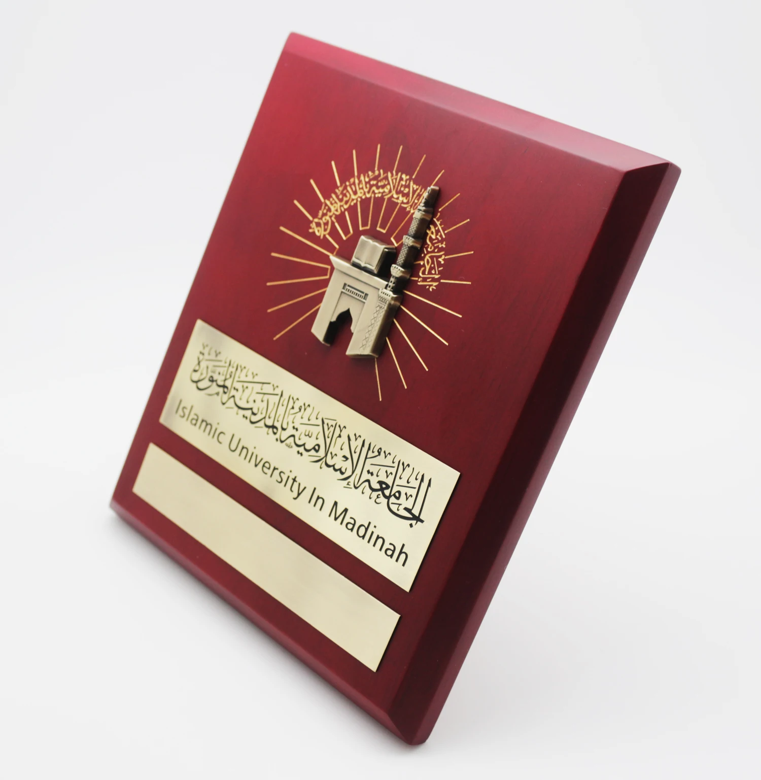 Custom Business Reminder MDF Plaque Standing Wooden Shield Blank A4 Size Awards Plaque Wooden Blank Award Plaque