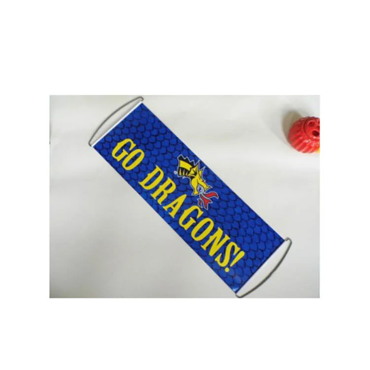 Best selling customized size color 30*45cm Plastic handheld scrolling fan banner
