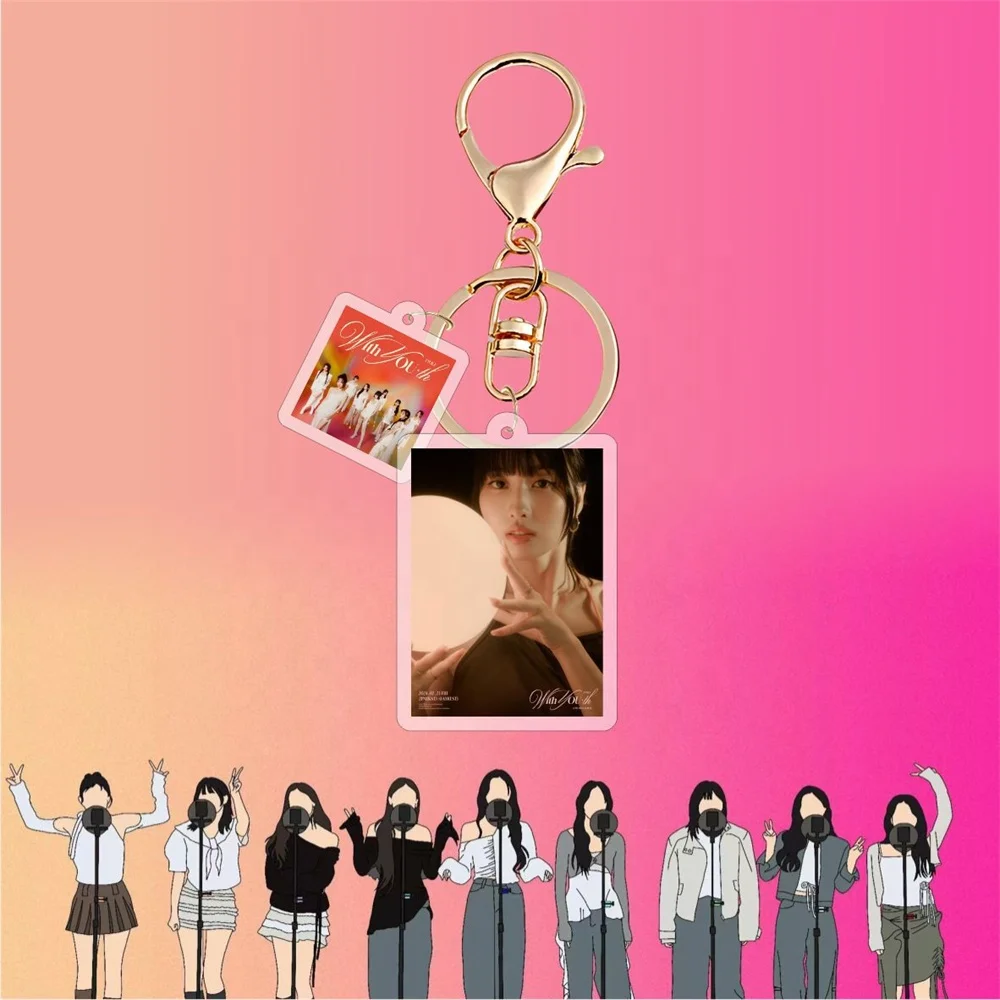 yuwei KPOP TWICE With YOU-th Album Keychain Acrylic Figure Keyring Bag Pendant DAHYUN TZUYU JIHYO MINA NAYEON Key Ornaments