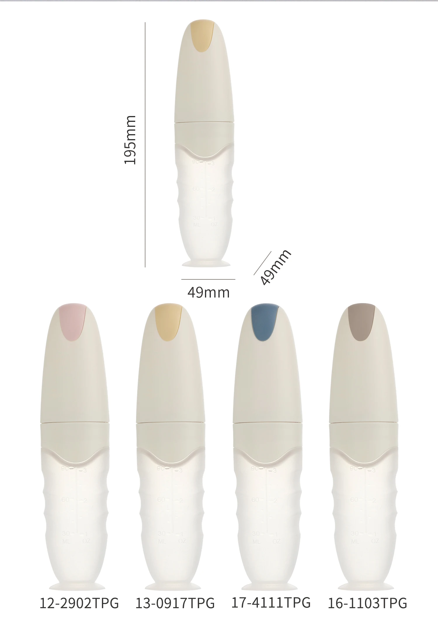 BPA-Free Silicone Squeeze Bottle Feeder Soft Baby Food Dispensing Spoon 0-12 Months Water Flowing