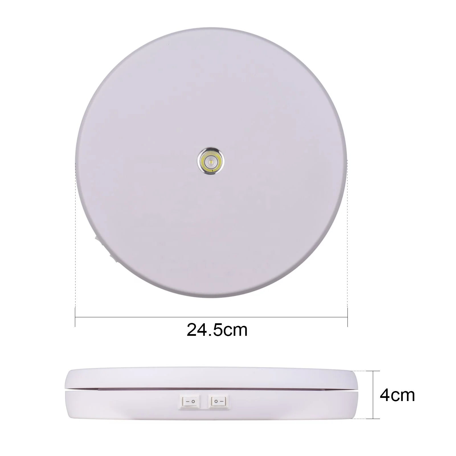 Electric Motorized Photography Turntable 360 Degree Rotatable Display with LED Light for Product Shooting Jewelry Watch Display