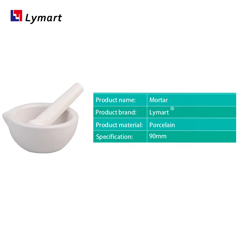 90mm white porcelain ceramic mortar for laboratory