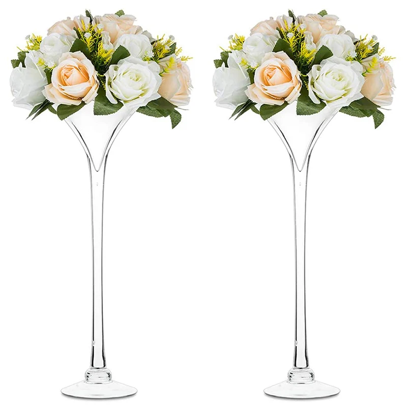 
Wholesale Customized Wedding Table Arrangement Party Centerpiece Floral Display H16inch Clear Glass Martini Vase/Holder 