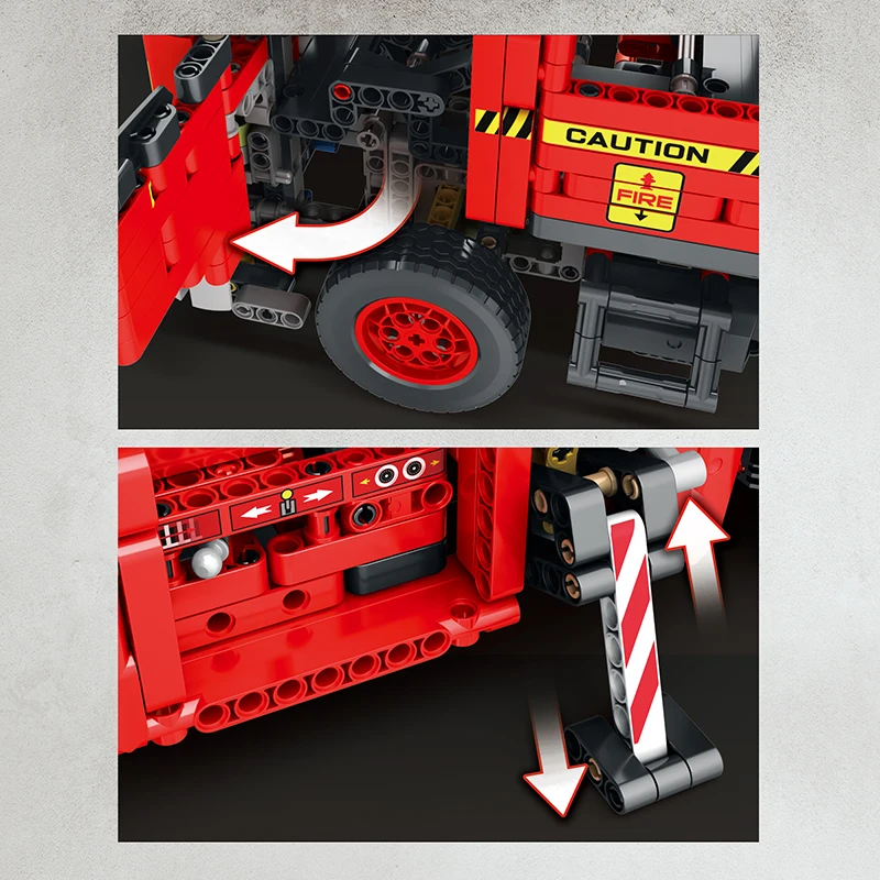 Reobrix 22005 Fire Truck City Series Car Vehicle Building Toys Kids Toy for