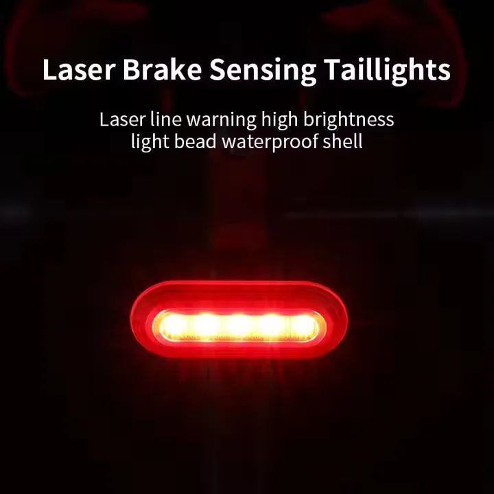 Xunting Two color taillight long life type-c charging led night riding bicycle rear light
