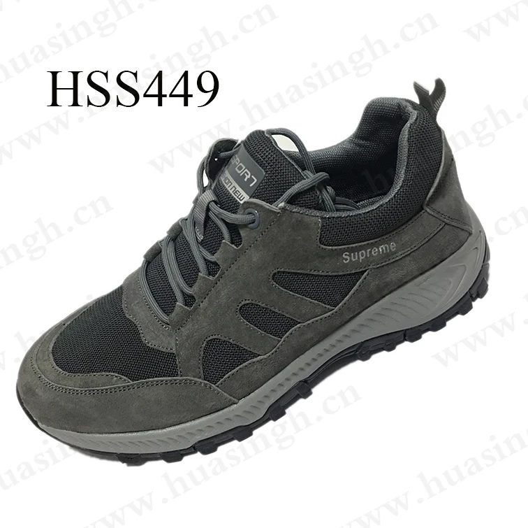 YWQ,china factory supply high quality suede leather sport shoes unisex daily wear outdoor walk running shoes  HSS449