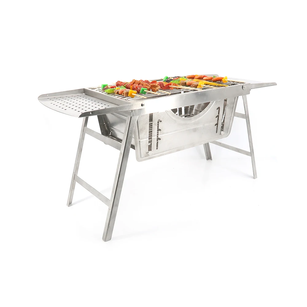 Wholesale Manufacturers Custom Outdoor Camping Portable Folding Stainless Steel Barbecue Grill Garden Balcony Charcoal BBQ Grill