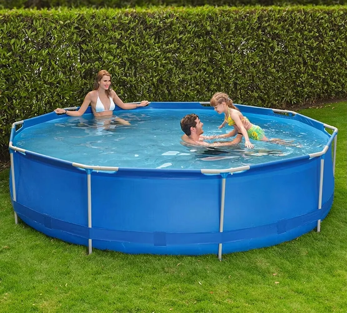 10ft x 30in PVC above Ground Swimming Pool Outdoor round Frame Steel for Backyard Garden Kids & Family
