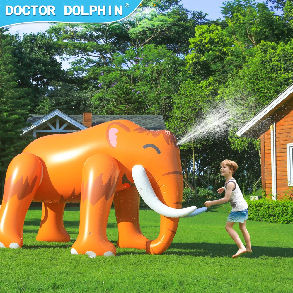 Doctor Dolphin Inflatable Water Elephant Outdoor Swimming Toy Inflatable Water Sprinkler Spray