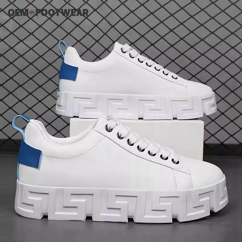 2023 New Breathable Leather Sneakers Custom Made White Platform Casual Shoes Custom Luxury Shoes