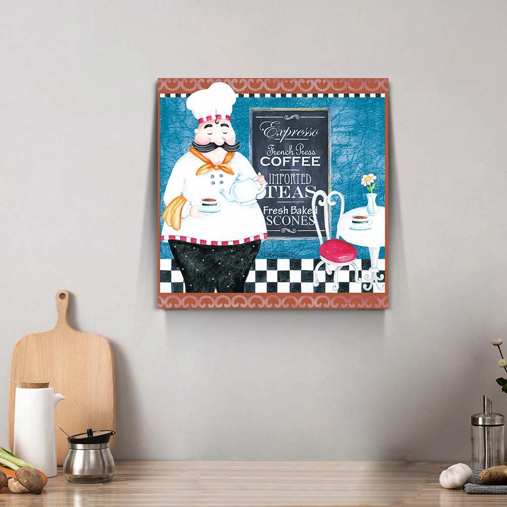 yiwu chef painting decorative paintings 30x30 wall pictures frames wall art frames photo wooden for kitchen