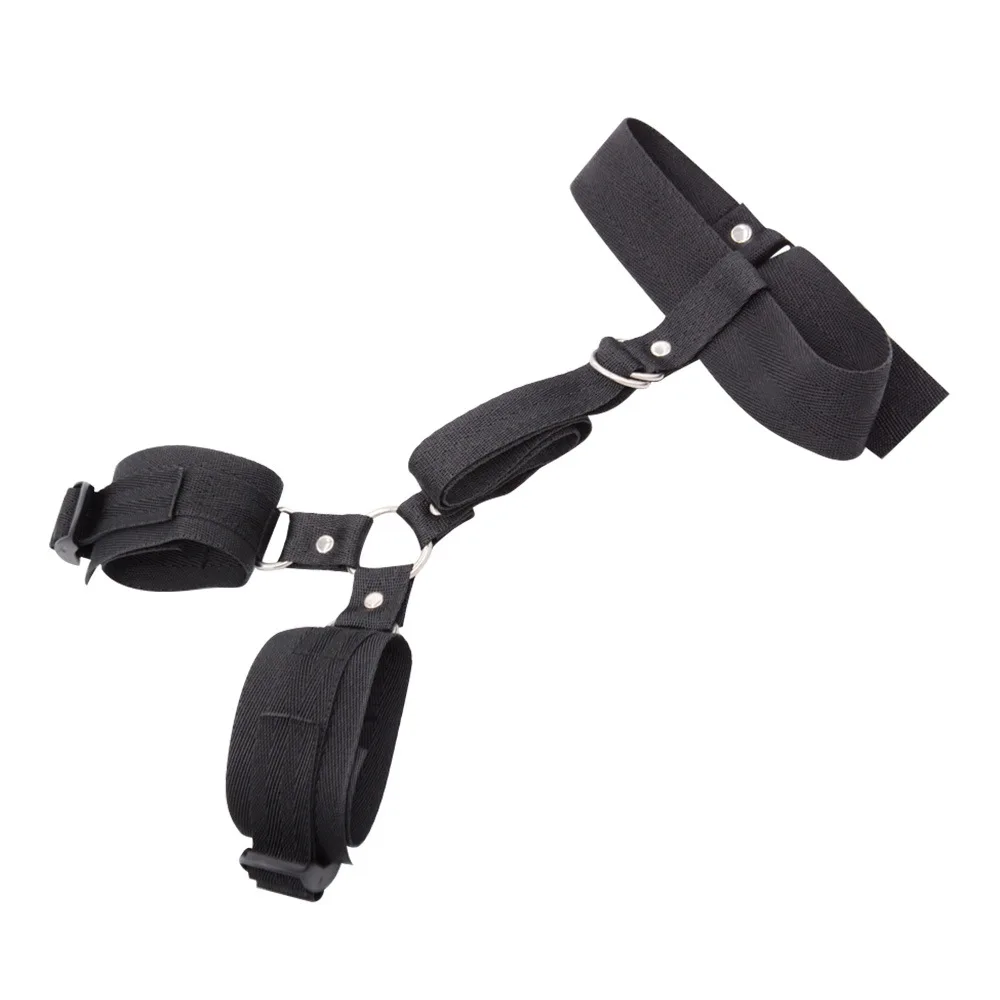 Customized SM bondage Back Cross Collar Strap Handcuffs Sex Handcuffs Fetish Male BDSM Bondage For Couples