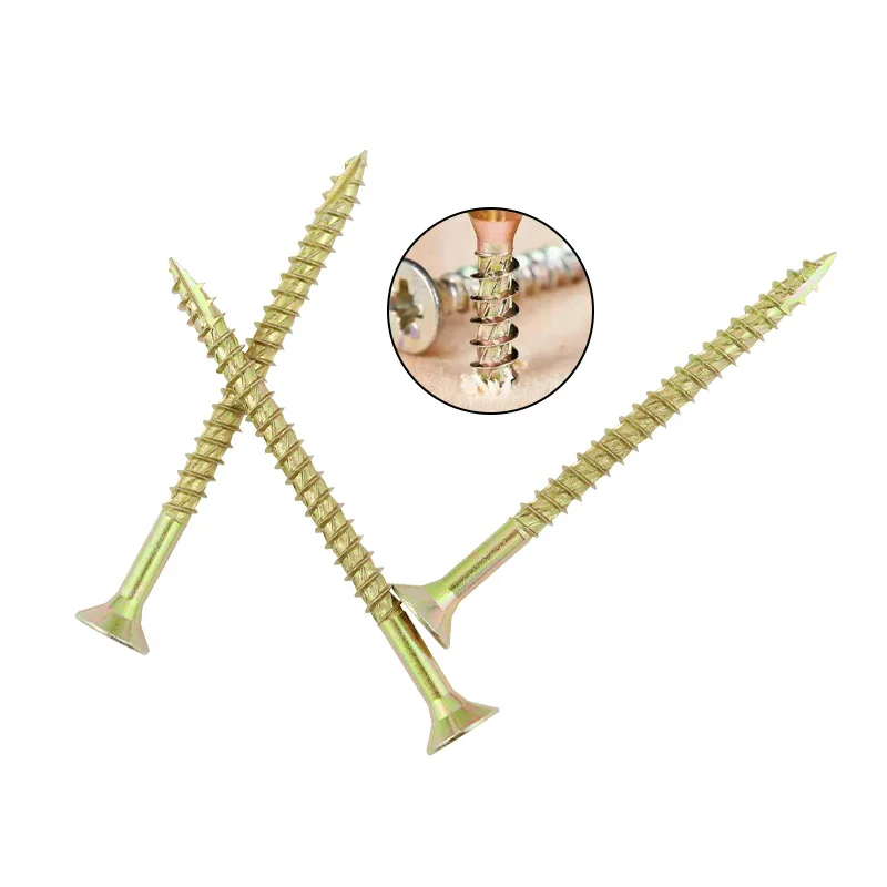 CSK turbo screws with zinc plated and tapping point for wood Pozi-3 drive with ribs