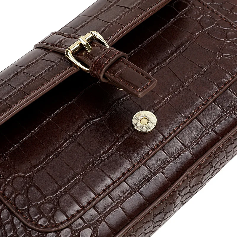 Hot Sale High Quality Crocodile Leather Texture One Shoulder Messenger Underarm Bags Wholesale