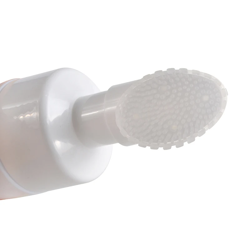 Facial cleanser 30ml 50ml 100ml 150ml 200ml clear white  PET plastic mousse foam pump bottle with silicone brush