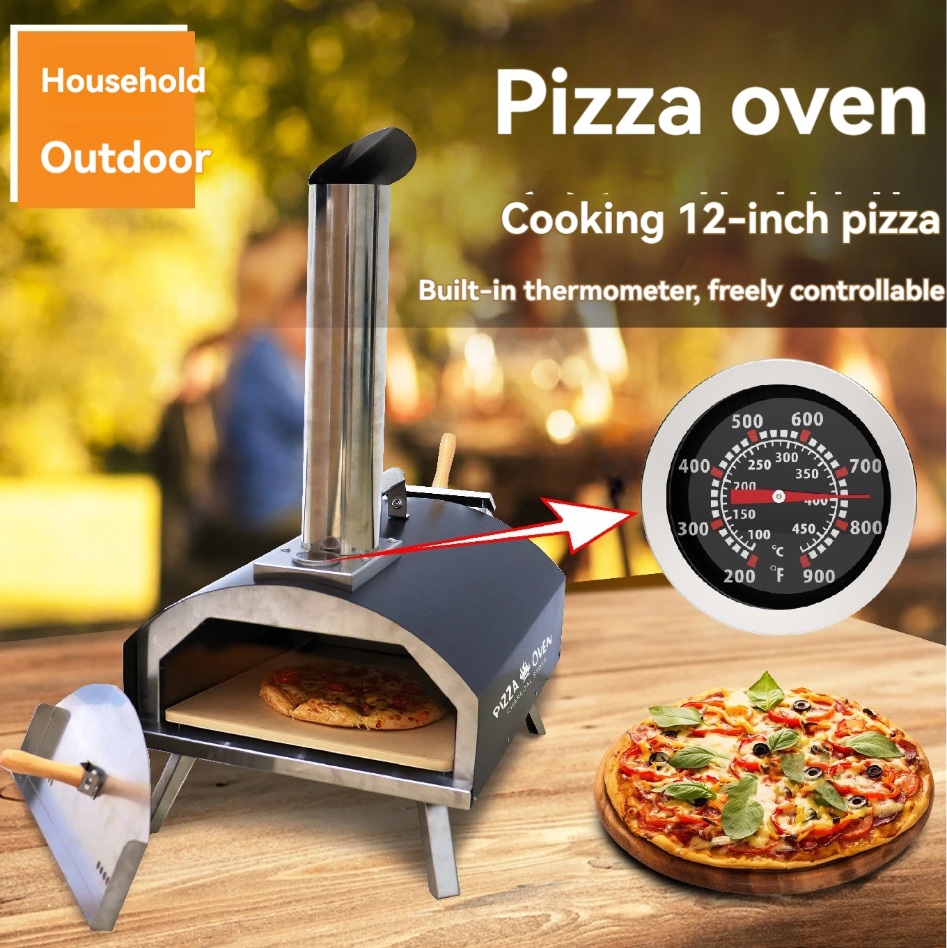 Brand New Design Mobile Pizza Maker Portable Charcoal Fired BBQ Pizza Oven Outdoor for Picnic Use Park