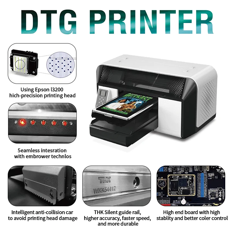 Fully Automatic DTF DTG 2 in 1 Printer A3 Direct to Garment Inkjet T Shirt Printing Machine Smart T-Shirts Printer