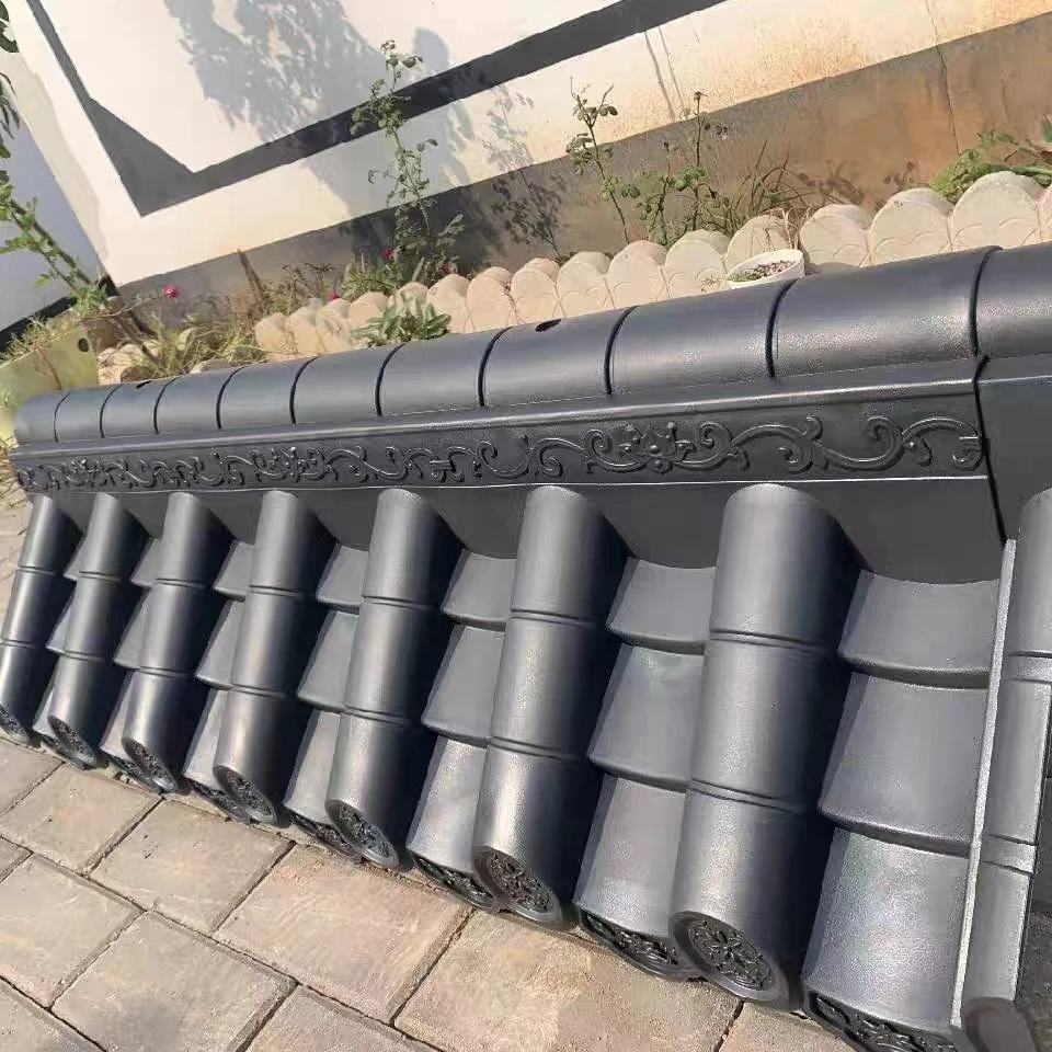Chinese traditional yin yang plastic tile roof shingle korean roofing sheet pvc synthetic