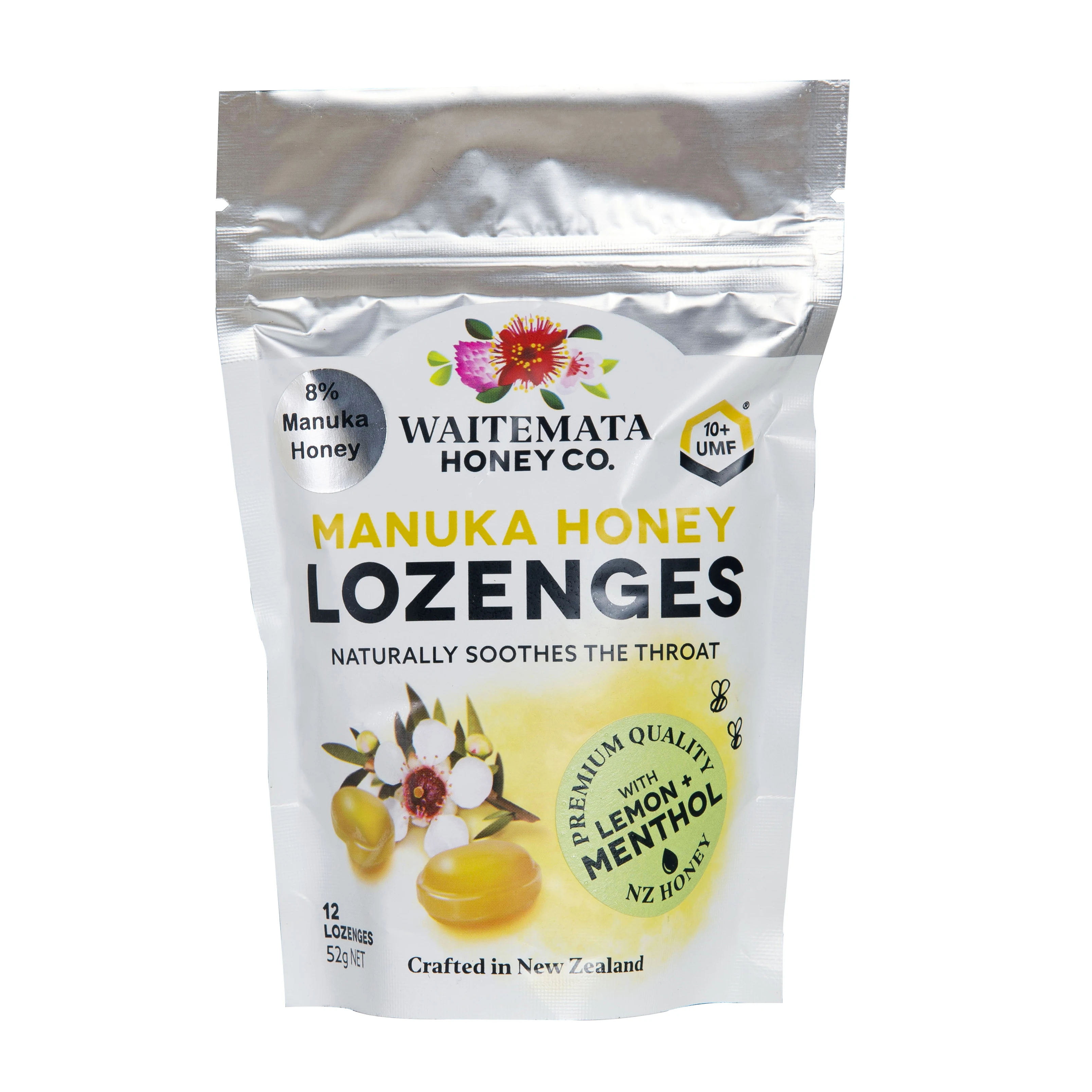 Sweets Premium Grade Pure Natural New Zealand Honey Hard Candies 54g Manuka Honey Lemon Menthol Lozenges